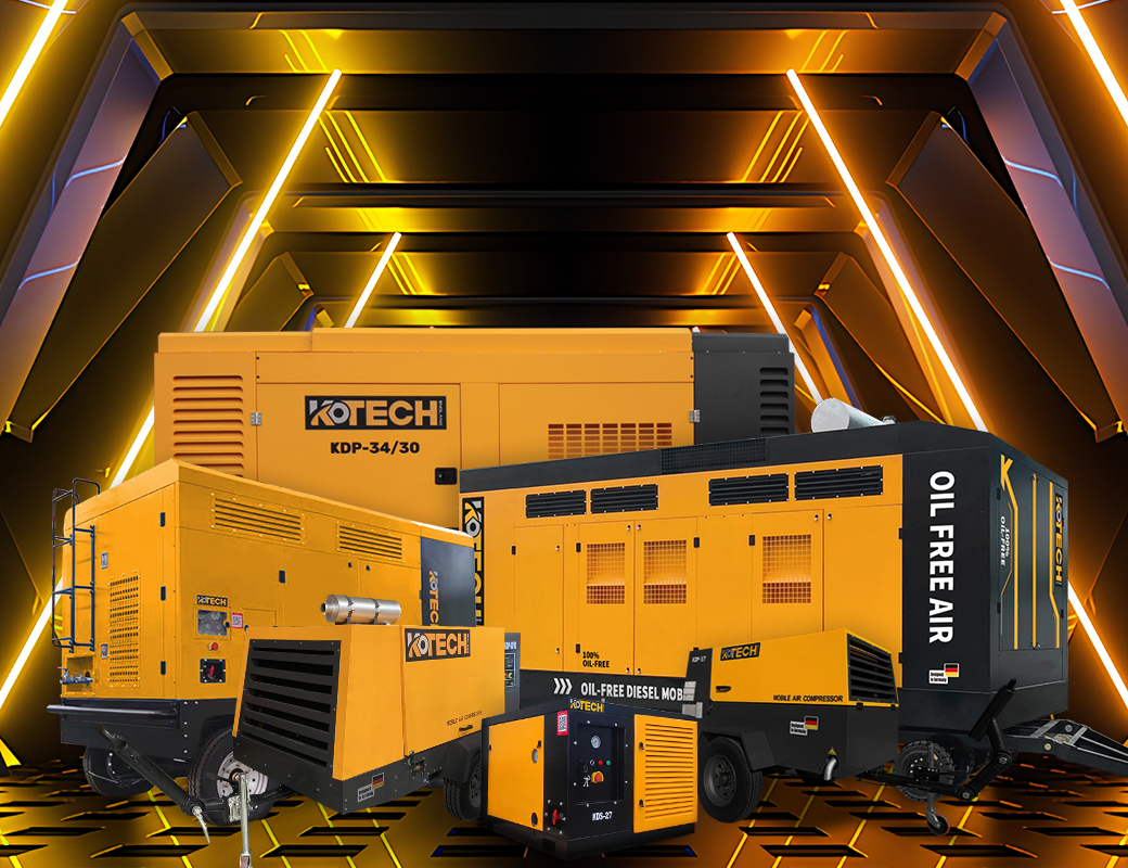 Diesel mobile air compressor family photo Diesel mobile air compressor family photo