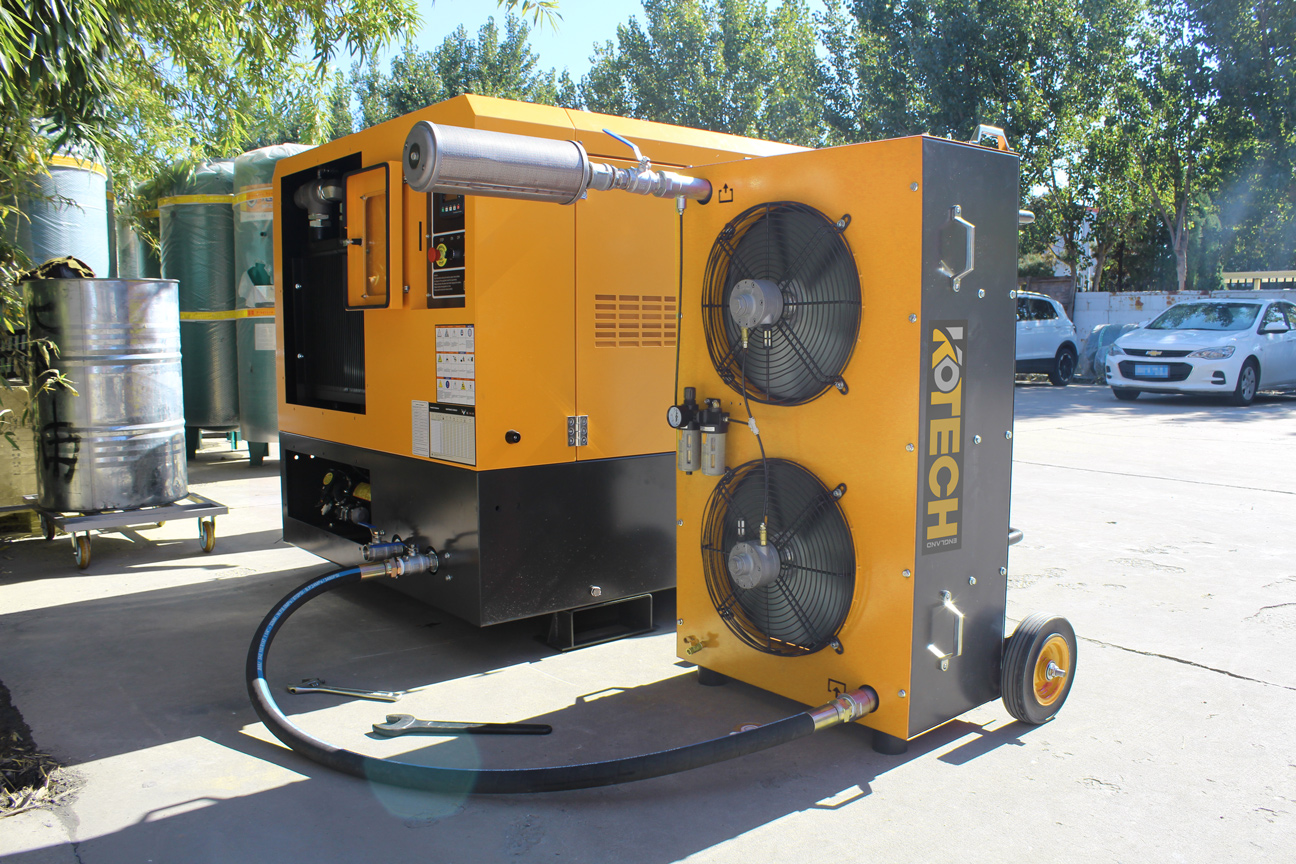 Diesel mobile air compressor and aftercooling combination