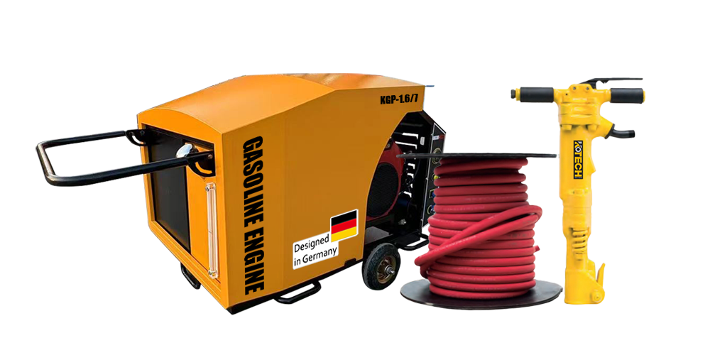 Portable Gasoline Air Compressor Honda Petrol Engine for jack hammer