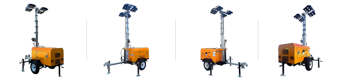Four Multi-angle mobile light towers