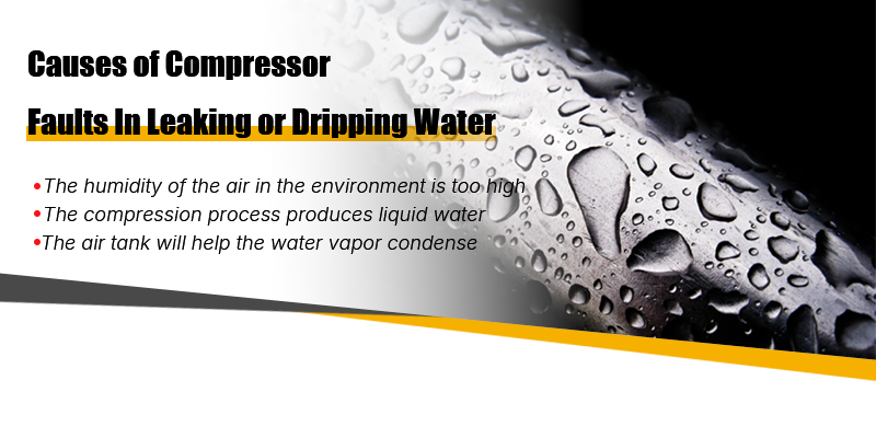Causes of compressor faults in leaking or dripping water