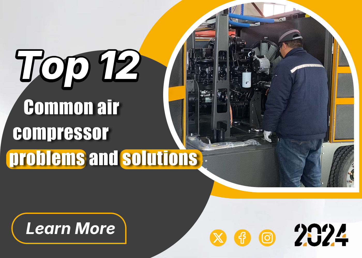 Top 12 common air compressor problems and solutions 2024 Latest Edition