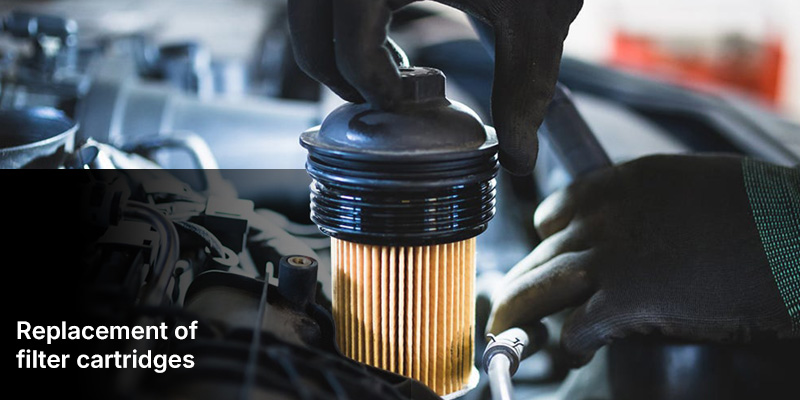 Replacement of filter cartridges
