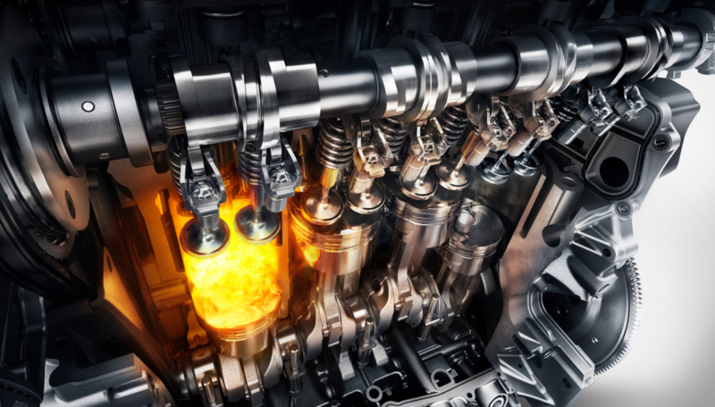 diesel burning in the cylinder
