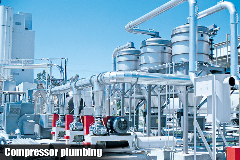 Compressor plumbing