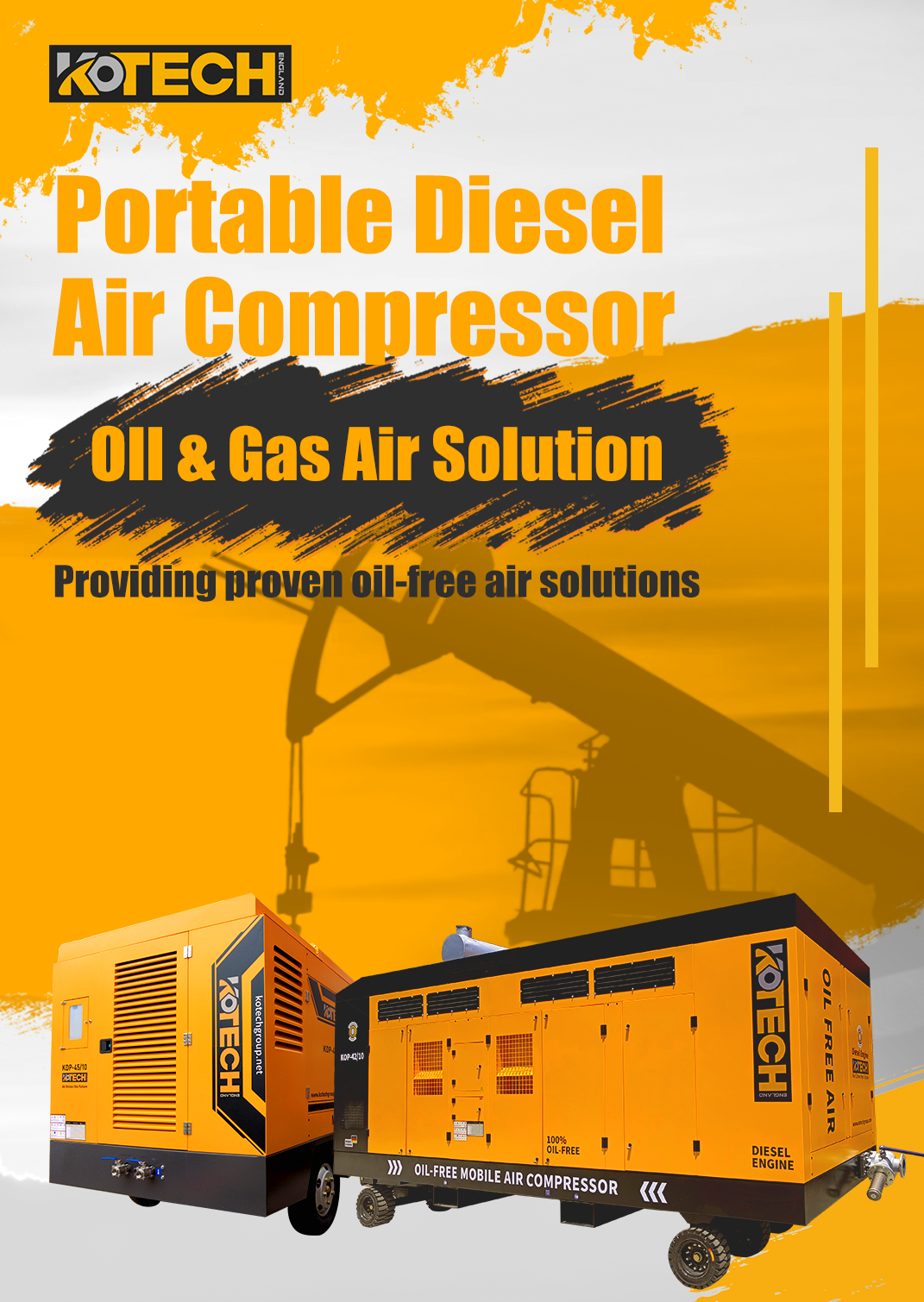 Portable Diesel Air Compressor Oil and Gas Air Solution