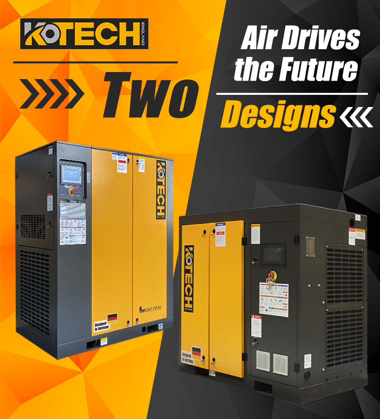 kotech KOE series screw air compressors in two designs