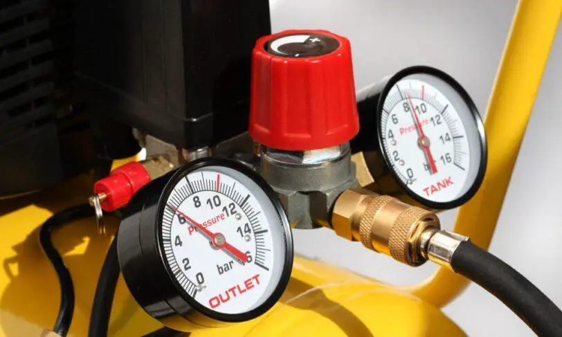 Pressure gauges in air compressor tank