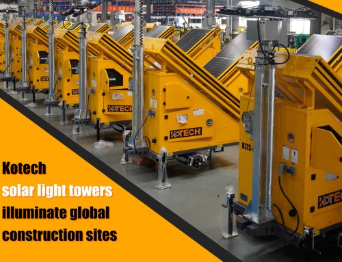 Kotech solar light towers illuminate global construction sites
