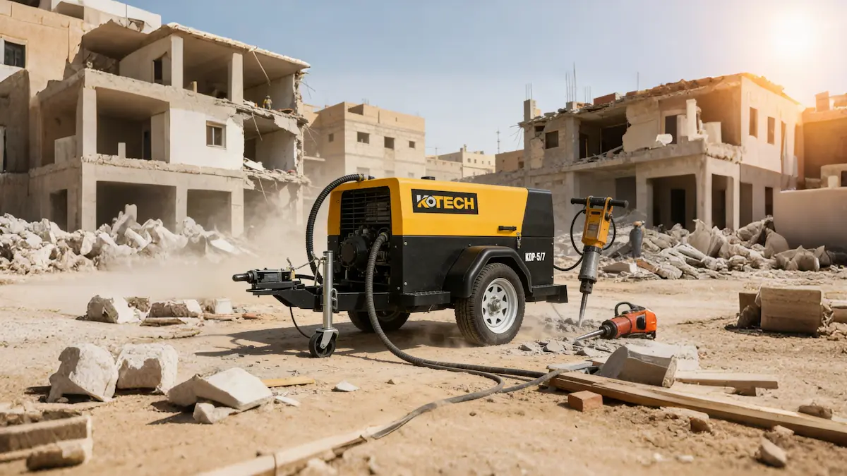 Kotech Group Portable Air Compressor for Global Reconstruction